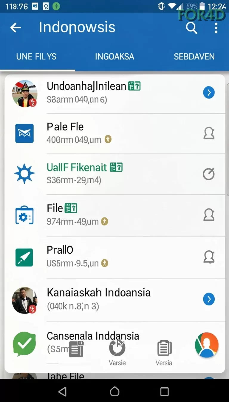 Cuplikan layar 99SL — menu navigasi